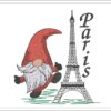 Gnome Paris Eiffel Tower embroidery design