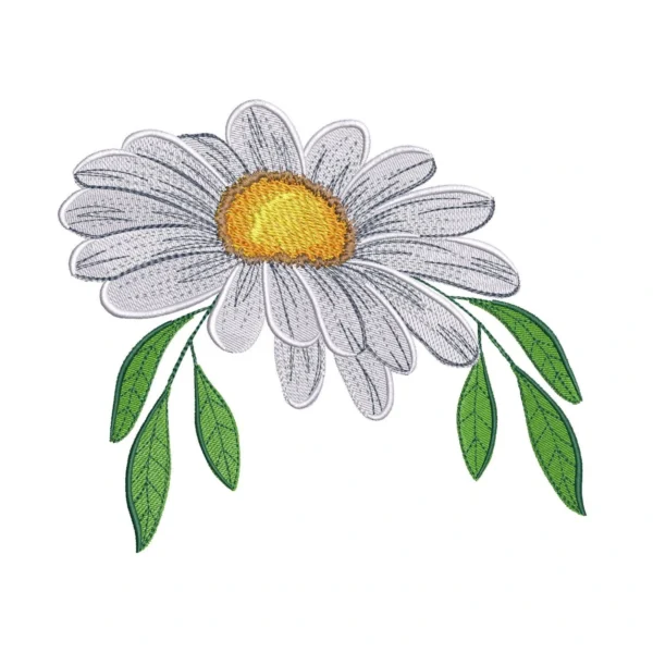 Daisy embroidery design 4 - pretty flower embroidery design - nature embroidery pattern