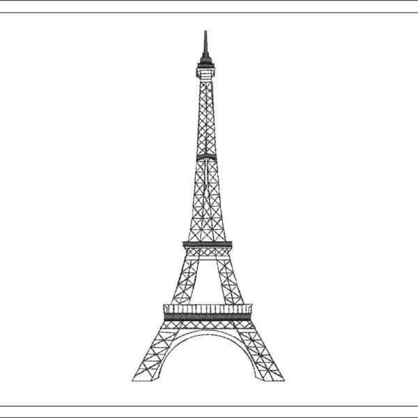 Eiffel Tower embroidery design