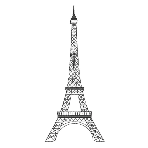 Eiffel Tower embroidery design - sketch embroidery pattern