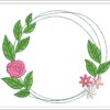 Floral wreath embroidery design