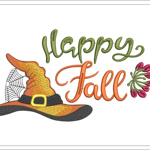 Happy Fall embroidery design