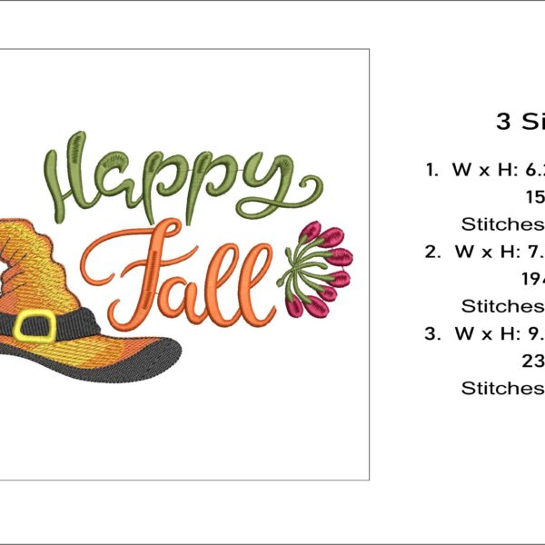 Happy Fall embroidery design