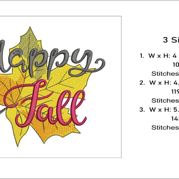 Happy Fall embroidery design