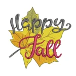 Happy Fall Embroidery Design - Colorful Maple Leaf