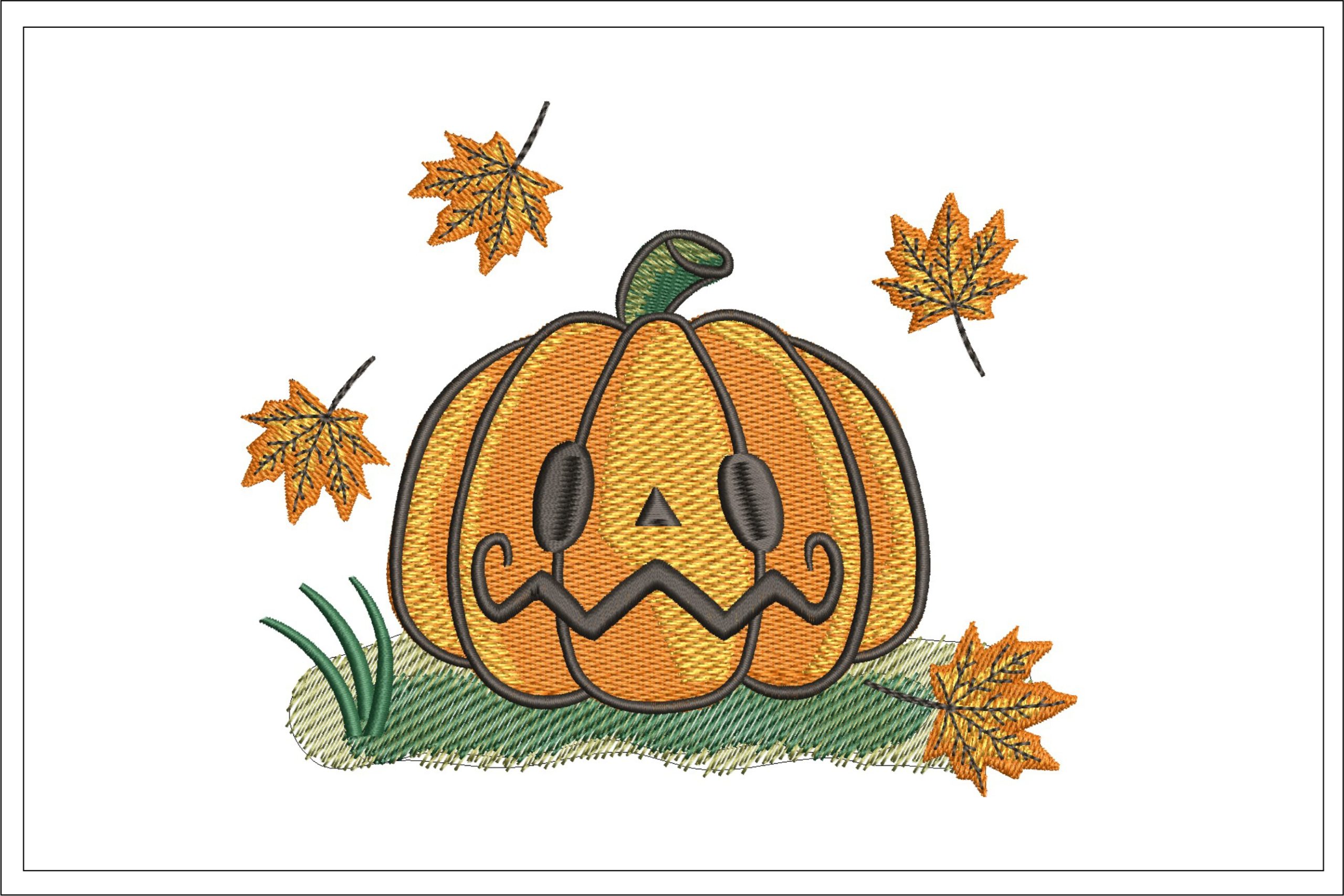 Pumpkin embroidery design