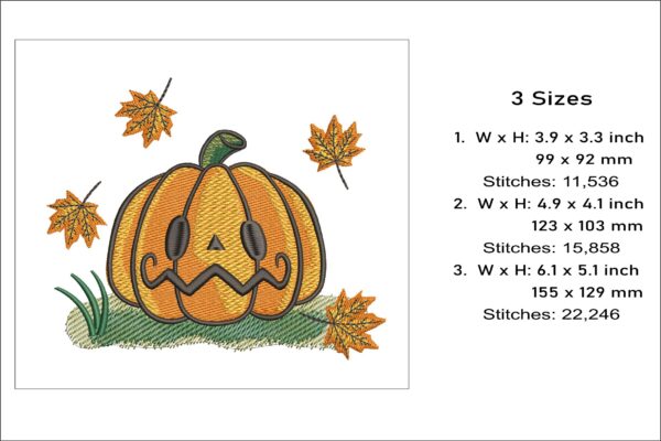 Pumpkin embroidery design