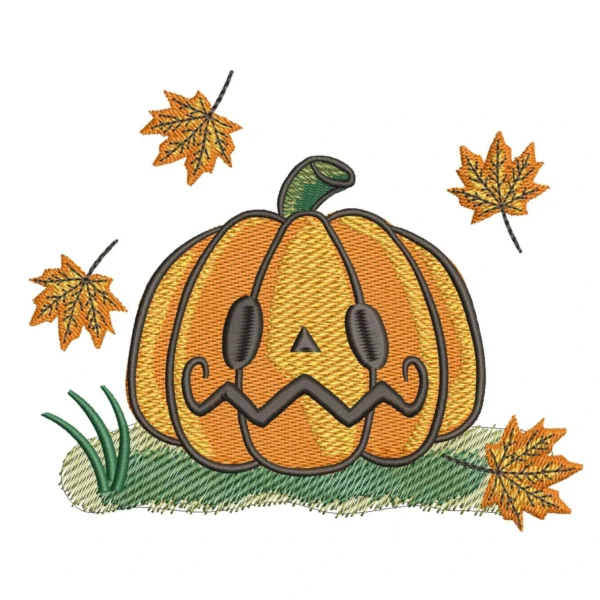 Pumpkin embroidery design 2 - funny pumpkin embroidery pattern - Autumn embroidery