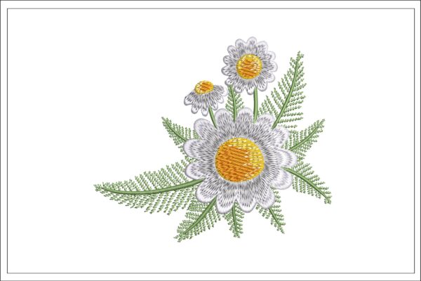 Daisies embroidery design