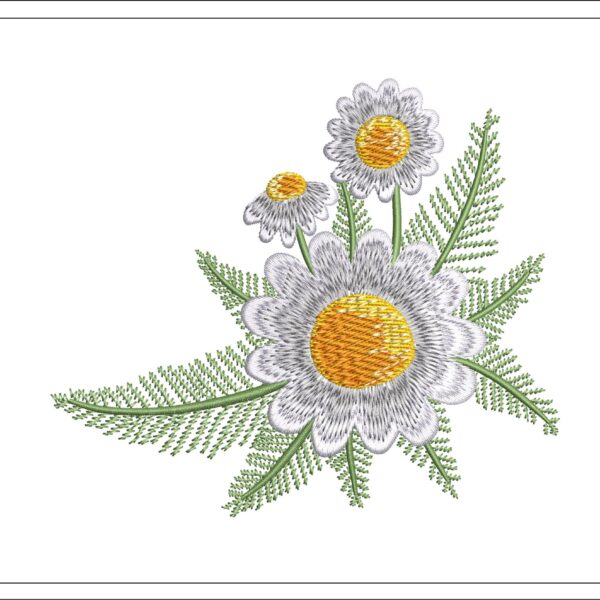 Daisies embroidery design