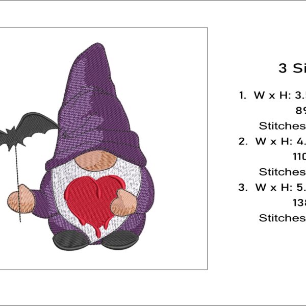 Halloween gnome embroidery design