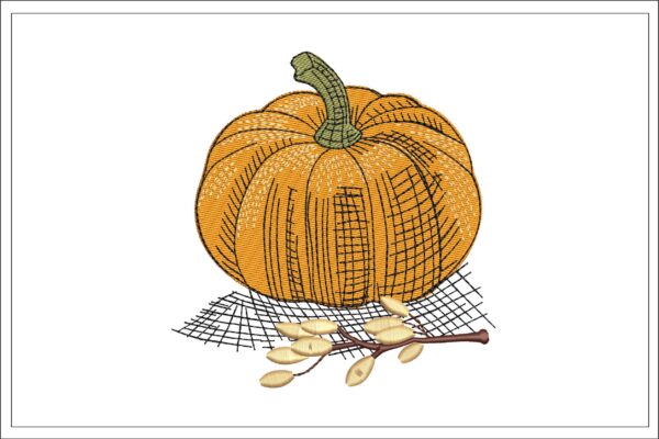 Pumpkin embroidery design