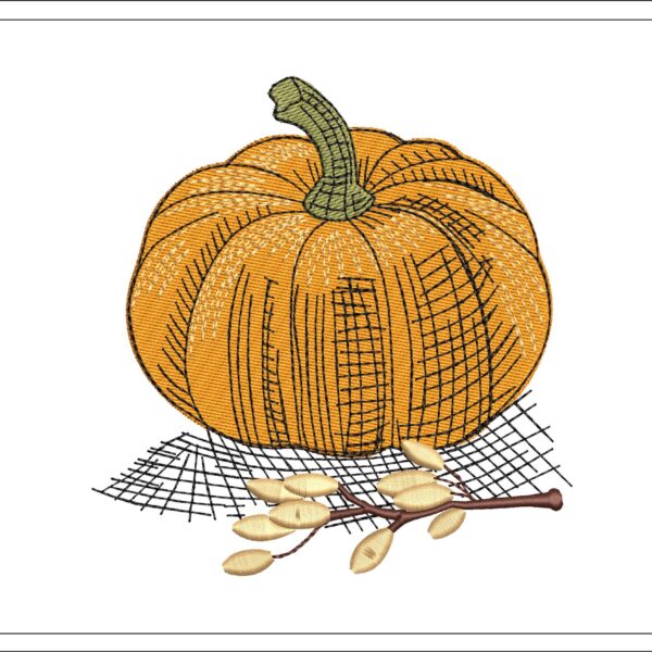 Pumpkin embroidery design