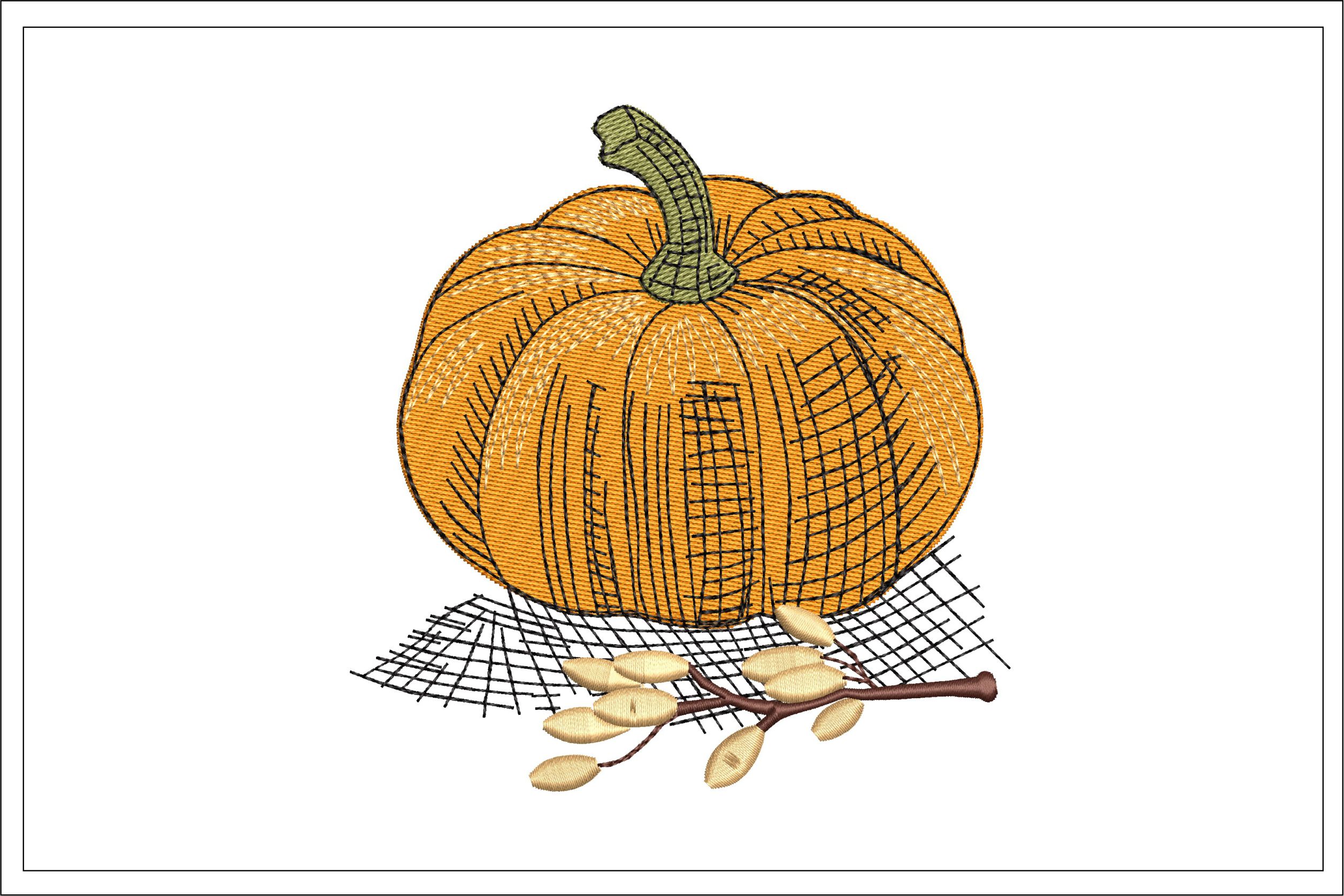 Pumpkin embroidery design