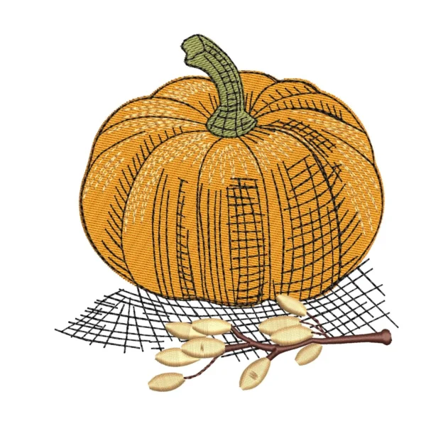 Pumpkin embroidery design 3 - autumn embroidery pattern - Fall embroidery