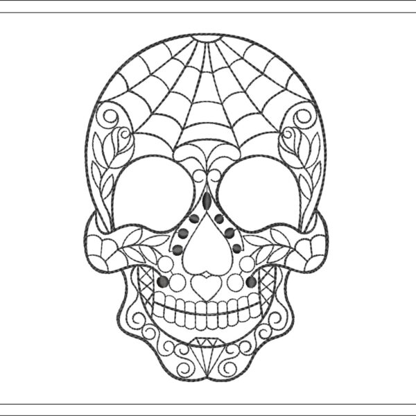 Skull Sketch embroidery design