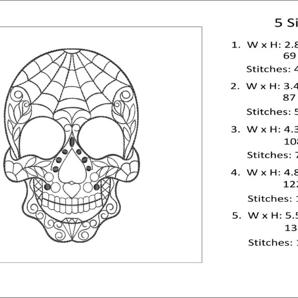 Skull Sketch embroidery design