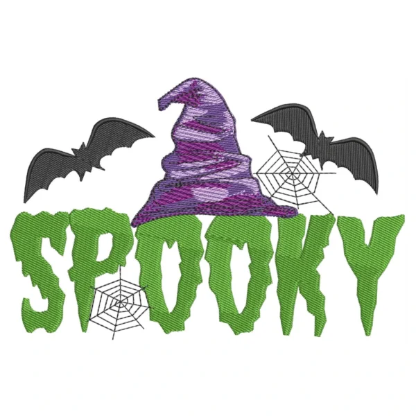 Spooky embroidery design - Halloween embroidery pattern