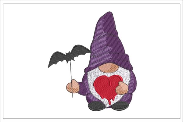 Halloween gnome embroidery design