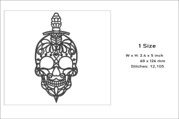 FSL Skull embroidery design