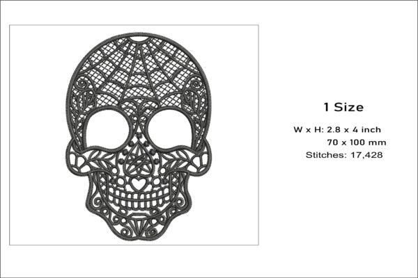 FSL Skull embroidery design