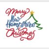 Merry New Hampshire Christmas embroidery design