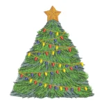 Christmas Tree Embroidery Design 2 - Instant Download
