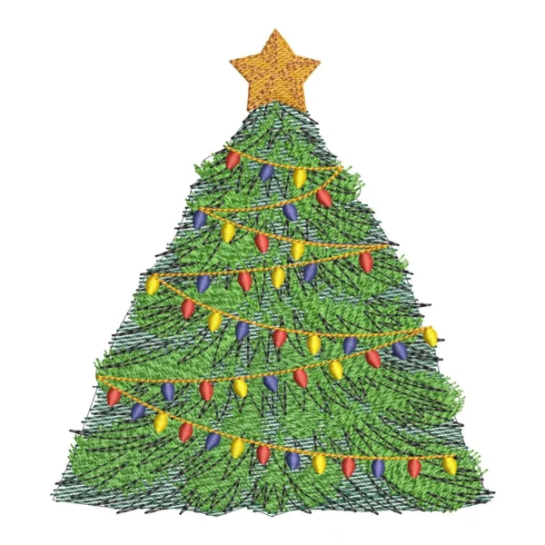 Christmas tree embroidery design 2 - Christmas embroidery pattern - tis the season embroidery