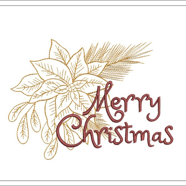 Merry Christmas embroidery design