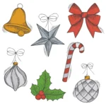Christmas Elements Embroidery Design - Christmas Bundle