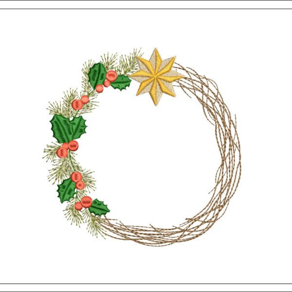 Christmas Wreath embroidery design