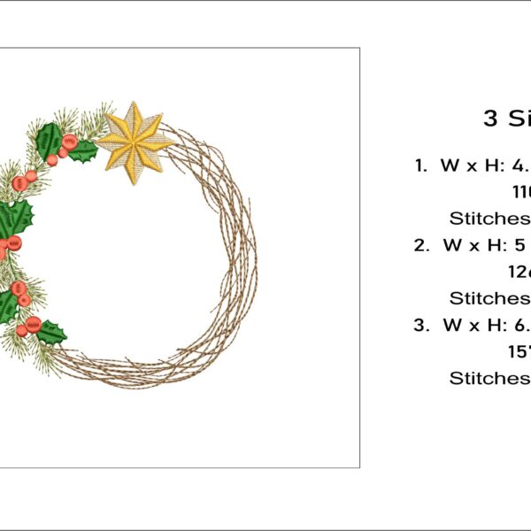 Christmas Wreath embroidery design