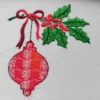 Holly branch embroidery design - Christmas ball embroidery design