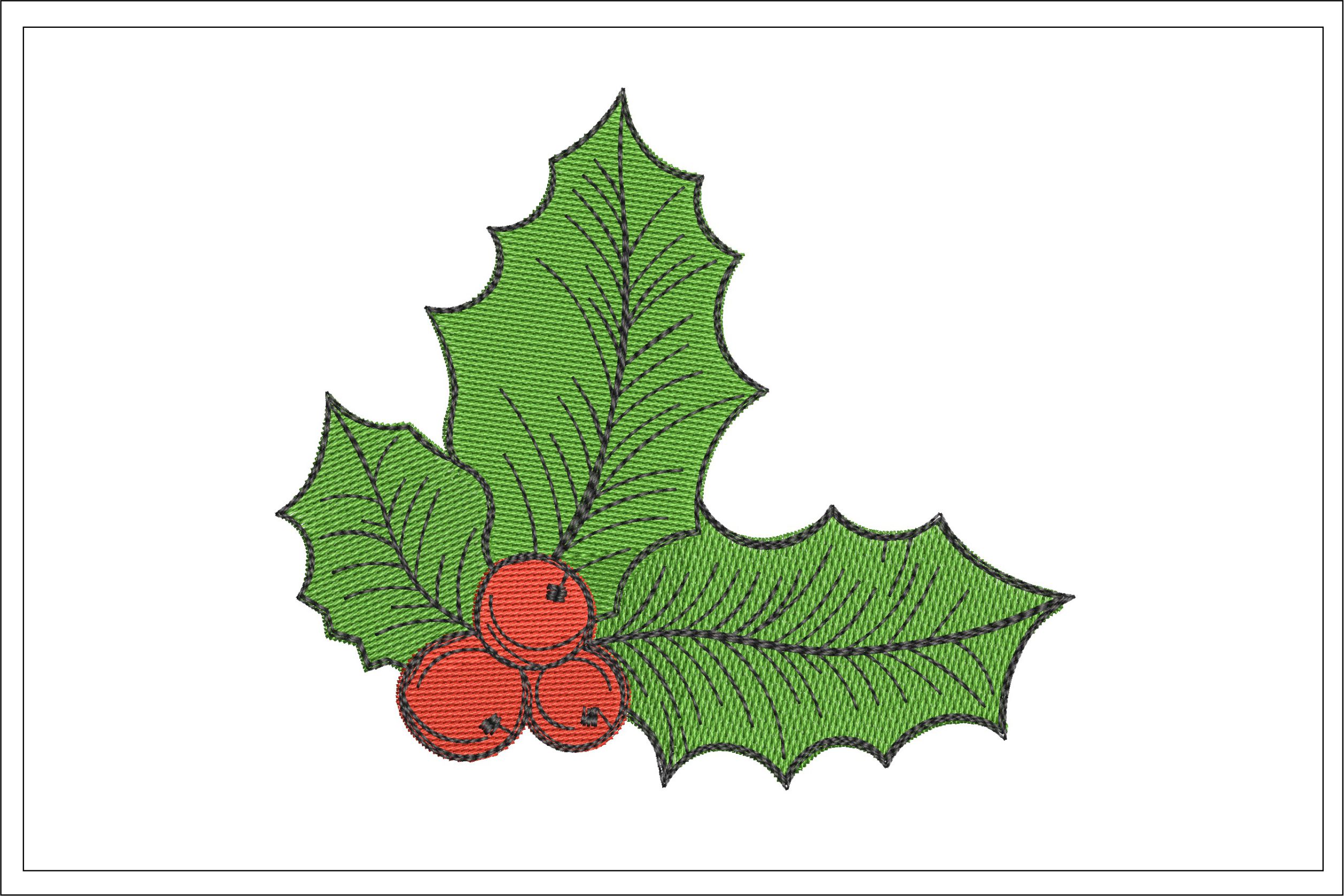 Holly embroidery design