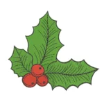 Holly Embroidery Design - Christmas Embroidery Pattern
