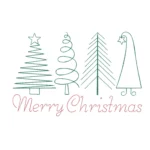 Minimalist Christmas Tree Embroidery Design- Merry Christmas
