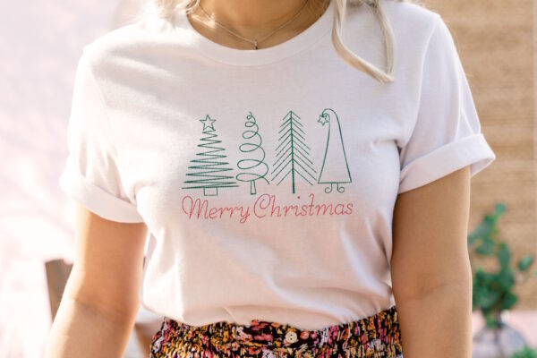 Minimalist Christmas Trees embroidery design