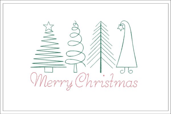 Minimalist Christmas Trees embroidery design