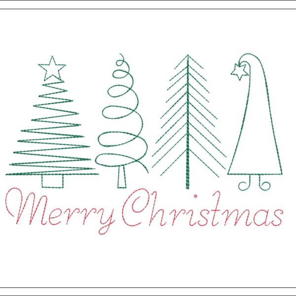 Minimalist Christmas Trees embroidery design