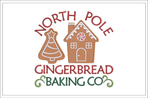 North Pole Gingerbread embroidery design