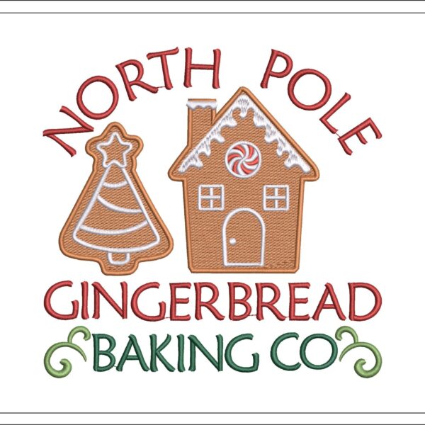 North Pole Gingerbread embroidery design