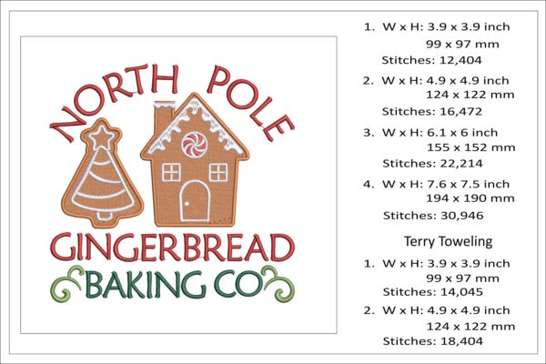 North Pole Gingerbread embroidery design