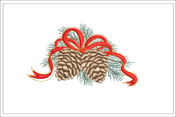 Pine branch embroidery design