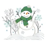 Snowman Embroidery Design - Winter Embroidery Pattern