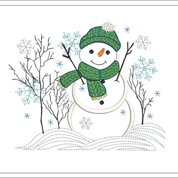 Snowman embroidery design