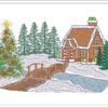 Winter scene embroidery design