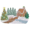 Winter scene embroidery design - Christmas embroidery pattern - gingerbread house embroidery 1