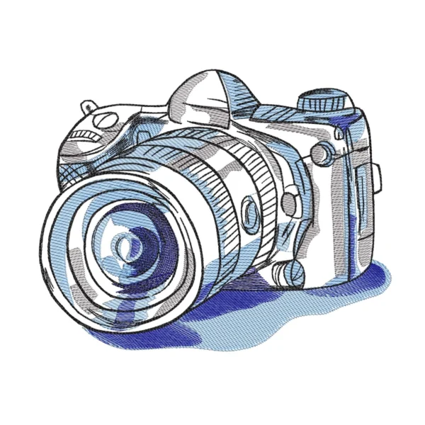 Camera embroidery design 1 - abstract embroidery pattern