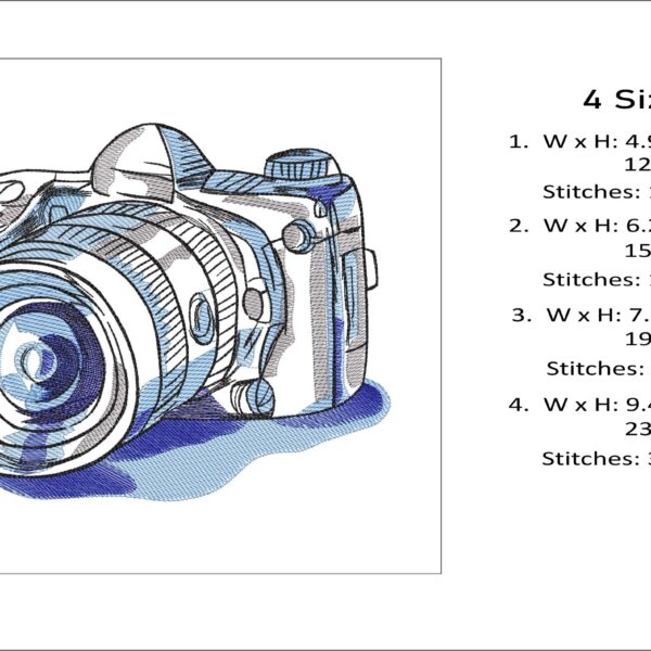 Digital camera embroidery design