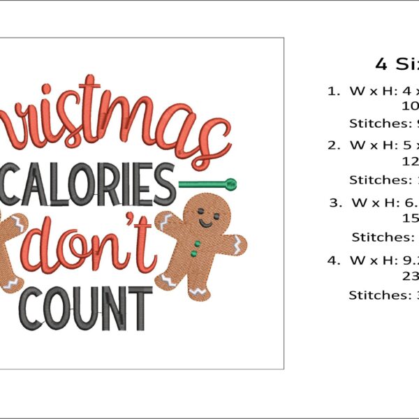 Christmas Calories embroidery design